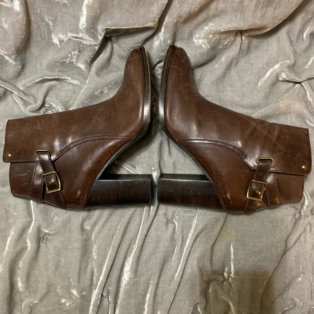 Frye Claude Jodhpur Brown Leather Ankle Booties ~ Style 3476446 ~ Size 7.6 - Picture 12 of 14